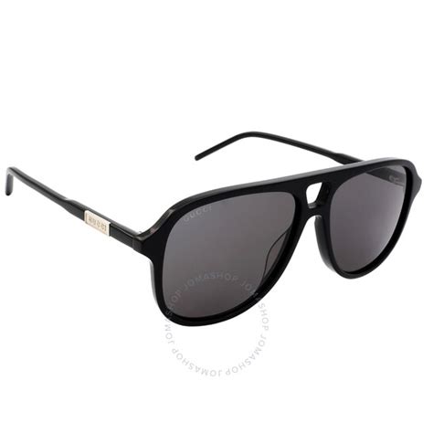 Gucci Grey Navigator Men's Sunglasses GG1156S 001 57